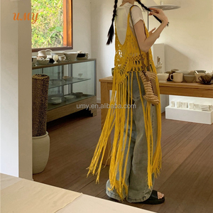 Bikinis personalizados hechos a mano con flecos y borlas para mujer, ropa de playa, Vestido tipo túnica de ganchillo con borlas para mujer - Product Image 6