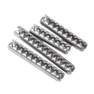 Goupille cylindrique dentée creuse ondulée personnalisée en acier inoxydable 304, goupille élastique dentée - Product Image 1
