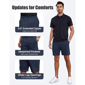 Pantalones cortos de golf transpirables para hombre con logotipo personalizado para campañas de venta minorista de fitness y de marca Impresión OEM - Product Image 4