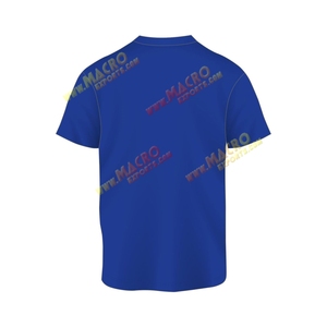 เสื้อยืดคอ100% แขนสั้นผ้าคอตตอนเทอร์รี่ระบายอากาศสั่งตัดสีฟ้าเสื้อผ้าลำลองสำหรับผู้ชาย - Product Image 3