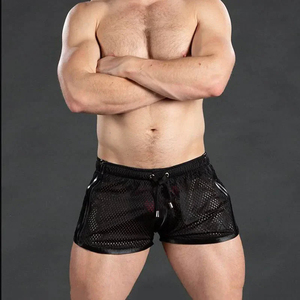 Short de course en maille pour hommes avec logo personnalisé OEM Polyester Broderie personnalisée Style décontracté Décoration de plage Natation - Product Image 5