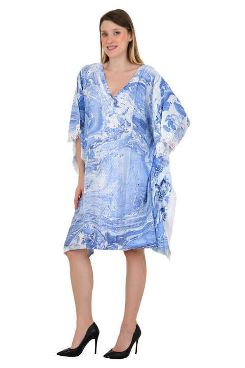 Beach Resort Party Vacation Wear Women Kaftan Caftan Party Lace Bikini Beach T Shirt Type Cover up Free Size Dress Multi Color