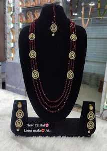 Indian Traditional and <b>Fashionable</b> Stone Gold Plated Fancy Long Necklace Set With Earring <b>Jewellery</b> Set for Women - Product Image 4