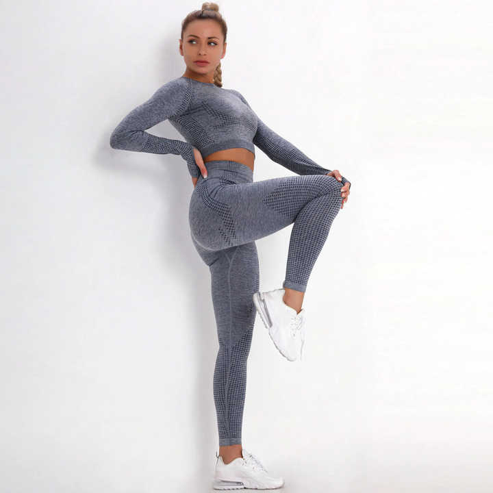Ladies Sports Bra Gym Workout Shorts Set Environmental Recycle Fabric Solid Slim Fit T Shirt Yoga Flare Pants for Women's