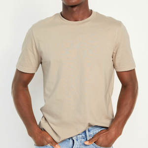 T-shirt surdimensionné basique classique pour homme 100% Jersey Cotton Wide Cut Short Sleeves O-Neck Crew Collar - Product Image 2