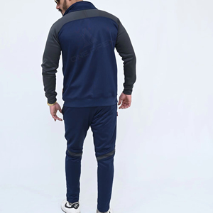 Conjunto de joggers de entrenamiento para hombre de poliéster 100% de diseño personalizado, chándal inferior activo con cremallera para invierno, ropa de entrenamiento de dos piezas - Product Image 3