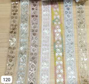 Dentelles brodées artisanales de qualité supérieure en tissu dupion, résistantes à l'eau, sur mesure pour les bordures, les robes de mariée, les lehengas et les saris - Product Image 3