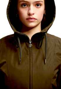 Veste imperméable en sergé de coton avec capuche pour femme - Product Image 3