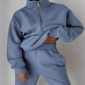 Conjunto de 2 Piezas de Moda Urbana para Mujer, Sudadera con Capucha y Cremallera, Pantalones Deportivos Casuales, Transpirables y Sostenibles - Product Image 3