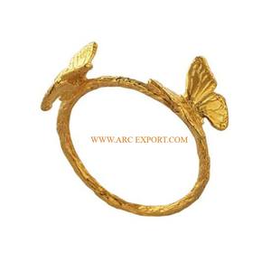 Rond de serviette le plus vendu Décoration de table en laiton pur faite à la main avec une boucle de serviette de table classique de qualité supérieure en Inde - Product Image 5