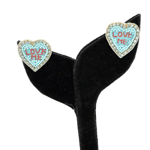 สินค้าแฮนด์เมดมาใหม่ต่างหูแบบชาติพันธุ์รูปหัวใจเครื่องประดับลูกปัดข้าวสำหรับผู้หญิงของขวัญวันวาเลนไทน์2024 - Product Image 3