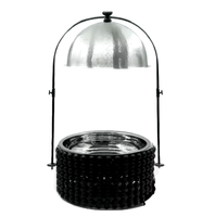 Dernier design de récipient à couvercle suspendu en acier inoxydable, très décoratif, pour le stockage d'aliments/chapati, à bas prix.