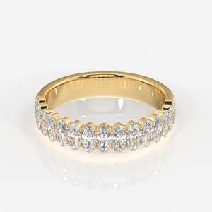 Oval Cut Lab Grown Diamond Wedding <b>Ring</b> with 18k Gold Band - Product Image 1