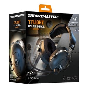Auriculares para juegos Thrustmaster Us Force, edición de la Fuerza Aérea de EE. UU., color negro y plateado, con micrófono y control de volumen - Product Image 2