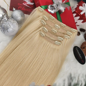 Extensions de cheveux vierges à clipser vietnamiennes Machine à cheveux crus à cuticules complètes Double trame Divers styles de vagues disponibles de nombreuses couleurs - Product Image 1