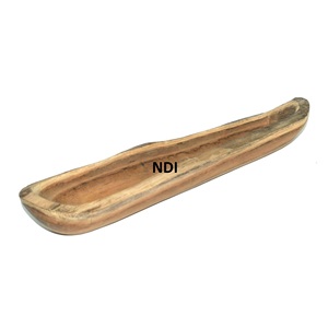 Bandeja de madera de forma irregular Bandeja de servicio de acabado de nogal Comida Café Té Bandeja de servidor de madera - Product Image 2