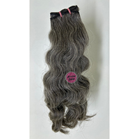 Mèches de cheveux humains ondulés doublement étirés Salt Pepper, 100% Remy indien vierge, 50% gris 50% noir, 100g, trame de peau, modèle Arrow Exim