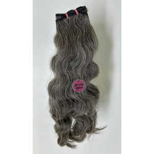Extensions de cheveux humains ondulés double trame, sel et poivre, 100% cheveux indiens vierges Remy, cuticules alignées, sans nœuds, sans perte - Product Image 5