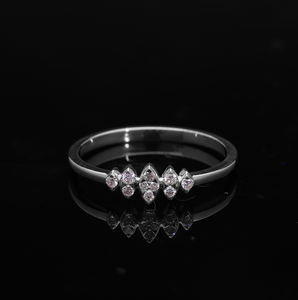 Bague élégante en or jaune 14 carats avec grappe de diamants naturels ronds taille brillant en forme de marquise pour femme - Product Image 2