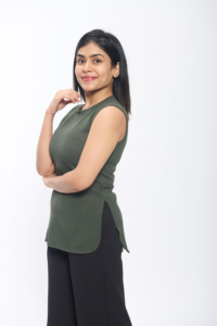 เสื้อถักลำลองสแปนเด็กซ์ผ่าข้างแขนกุดสีเขียวเข้มของผู้หญิงที่สง่างาม - Product Image 5