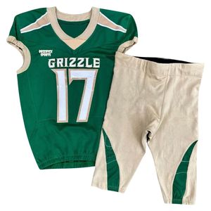 Uniformes de fútbol americano personalizados bordados de sarga, camiseta de fútbol americano y pantalones integrados - Product Image 5