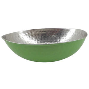 ชามนิกเกิ้ลทรงกลมทรงรีทำจากโลหะสินค้ามาใหม่สำหรับตกแต่งห้องครัวชามเสิร์ฟอาหารทำด้วยมือ - Product Image 2