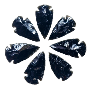 Pierre de pointe de flèche en obsidienne noire de la meilleure qualité |   Meilleure qualité |   Meilleur prix de gros |   Crescent en verre métaphysique - Product Image 4