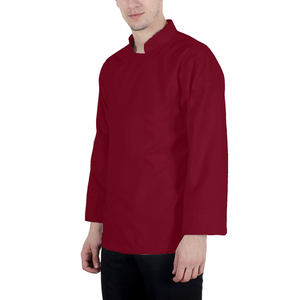 Veste de chef à manches longues avec col contrasté Uniforme de cuisine de chef professionnel avec costume de conception de logo personnalisé - Product Image 3
