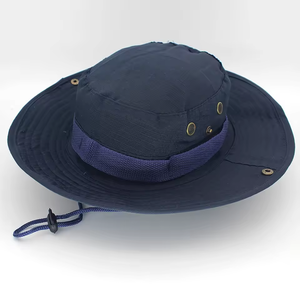 Chapeau de pêcheur imperméable avec logo personnalisé, large bord, réglable, avec cordons, protection solaire, couleur unie - Product Image 4