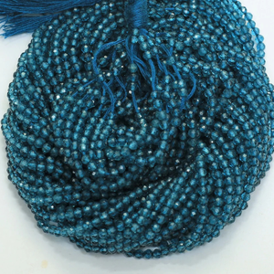 Cuentas Redondas de Topacio Azul de Londres AAA con Microfacetado de Diamante de 2-3 mm, Cuentas de Topacio Azul de Londres con Microfacetado de Calidad AAA, para Manualidades - Product Image 6
