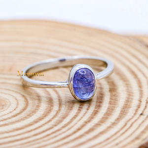 Piedra preciosa de tanzanita ovalada Natural 925 Plata de ley sólida hecha a mano para mujer boda/anillos de fiesta joyería para venta al por mayor - Product Image 5