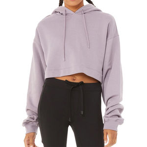 Top corto de manga corta para mujer, Sudadera con capucha de algodón y poliéster, Camiseta corta para mujer, estampado de logotipo personalizado, Top corto de verano con capucha en Nurak 2025 - Product Image 1