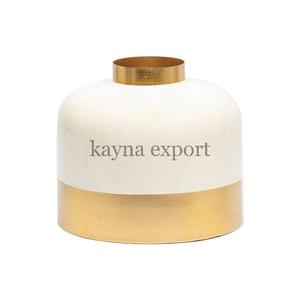 Vase à fleurs en fer blanc et doré fait à la main en aluminium de style côtier pour mariage ou décor de table - Product Image 1