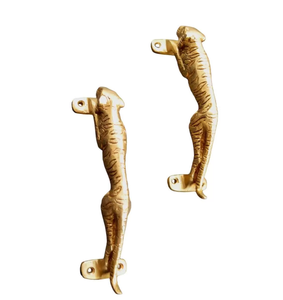 Conception simple en laiton naturel fini brillant vintage poignées de porte fenêtre chambre salle de bain poignées à vendre - Product Image 6