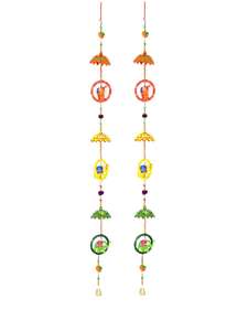 Anneau d'éléphant du Rajasthani avec des tentures de porte de parapluie Art mural pour la décoration de la porte principale/du salon, lot de 2, multicolore - Product Image 3