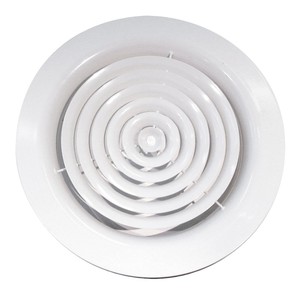 3JW 1601149003 VIM DCFS F 250 Standard Fixed Circular Diffuser in RAL 9003 Matt Steel for <b>Ventilation</b> Fans - Product Image 1