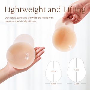 Cubrepezones de silicona 3D efecto lifting - Sujetador adhesivo sin tirantes y sin costuras para vestidos sin espalda, acabado mate efecto piel RN017 - Product Image 3