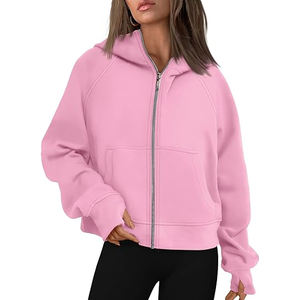 Venta al por mayor de sudaderas con cremallera completa para mujer 2025 OEM logotipo personalizado algodón polar Slim Fit Elegante ropa deportiva ropa de gimnasio ropa de moda - Product Image 1