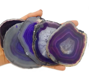 ALIF CRISTAL ET AGATE Cristal de guérison personnalisé tranches d'agate sous-verres teints pierre dalle décoration table sous-verre - Product Image 3