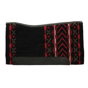 Vente en gros d'équipements équestres, tapis de selle western 100% feutre de laine noire avec un motif tissé coloré - Product Image 3