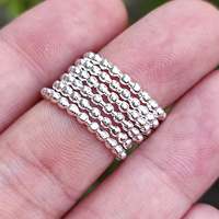 Jeweltech Anneaux de pied fins et légers en argent sterling 925 faits à la main, sertis clos, forme boule, empilables, pour femme