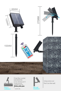 Guirnalda de Luces Solares de Cuero con Cable, Impermeable IP65, Luces de Navidad, Control Remoto, Intensidad Regulable, Longitud Ajustable, para Interiores, Exteriores, Jardín, Camping - Product Image 6