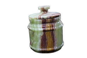 Pot à bonbons fait main Onyx, pot en onyx vert, pot en pierre de marbre - Product Image 5