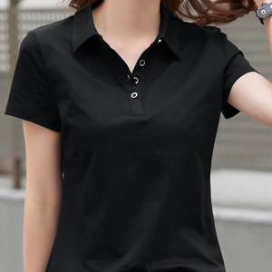 Nuevos polos lisos transpirables con estilo, polos de algodón 100% para mujer, camisa de mujer al por mayor de alta calidad - Product Image 1