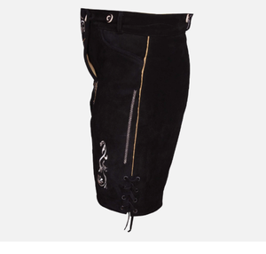 Oktoberfest Outfit Hommes Shorts en cuir bavarois CowSplit Traditional Hommes Lederhosen - Product Image 3