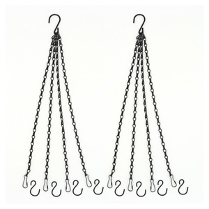 Iron Heavy Duty 58.5cm Flower Pot <strong>Basket</strong> Replacement <strong>Chain</strong> 4 Point Garden Plant Hanger <strong>Hanging</strong> <strong>Basket</strong> <strong>Chain</strong> - Product Image 5