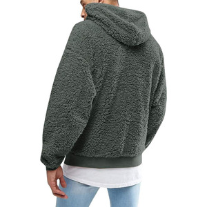 Sweat à capuche en polaire sherpa pour homme, sur mesure OEM/ODM, 100% coton, pull oversize, automne, chaud, respirant, écologique, impression en relief - Product Image 6
