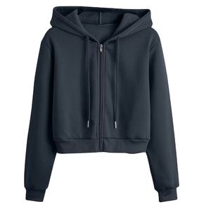 Hoodie court en coton de haute qualité pour femmes, fabriqué au Pakistan, destiné aux détaillants de vêtements professionnels à l'échelle mondiale. - Product Image 1