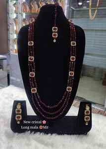 Indian Traditional and Fashionable <b>Gold</b> Plated and Long Mala With Earring and Maagtika Combo Necklace <b>Set</b> for Women - Product Image 2