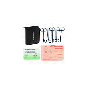 Kit de práctica de sutura para estudiantes de medicina con fórceps de almohadilla de sutura de silicona para heridas precortadas e instrumentos médicos manuales - Product Image 1